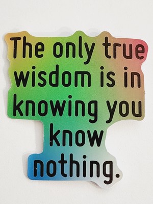 The Only True Wisdom is in Knowing You Know Nothing. Sticker Decal Embellishment