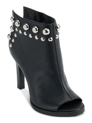 KARL LAGERFELD PARIS Womens Black Open Back Bonnie Stiletto Slip On Booties 5 M