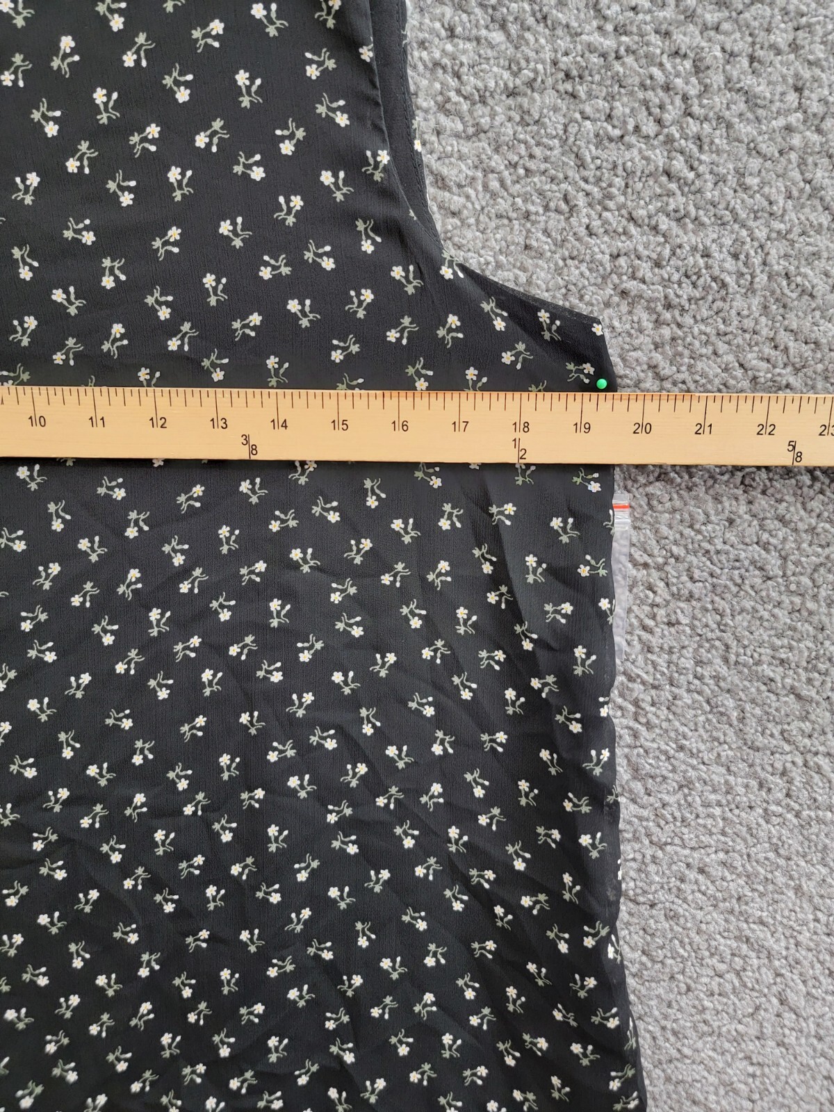 Vince Camuto Floral Crewneck Keyhole-Back Tank Top Women's S Rich Black Pullover - Picture 5 of 16