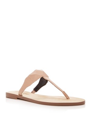 

REBECCA MINKOFF Женские бежевые сандалии Eloise Slip On Leather Thong 6,5 M, Бежевый, M1261004