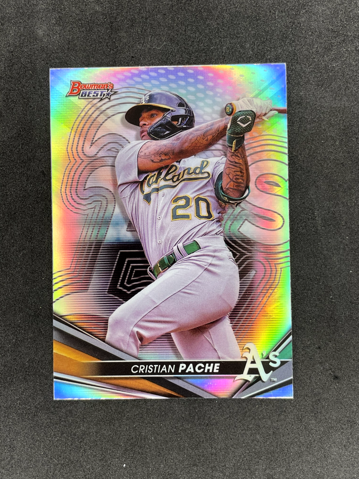 2022 Bowman's Best Cristian Pache Refractor #1 Oakland Athletics No.1