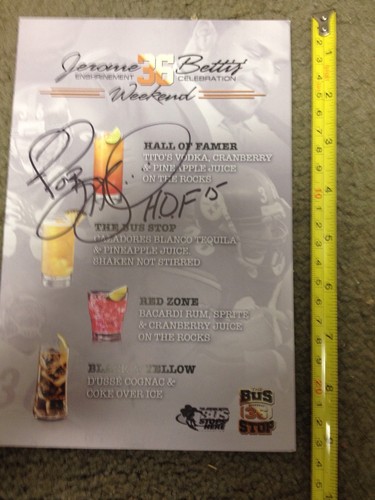 Jerome Bettis Rare Signed Autographed Bettis Grille Menu HOF15 Steelers