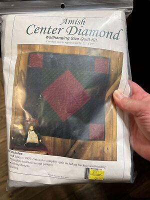 Quilt Kit Amish Wall Hanging Number KO296 by Rachel NOS 1996 Center Diamond NEW