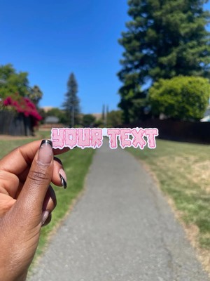 Pink Slime Custom Text Decals - Birthday Party Gift - Special Personalized Alpha