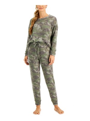 JENNI Intimates Green Camouflage Sleepwear Sleep Pants L