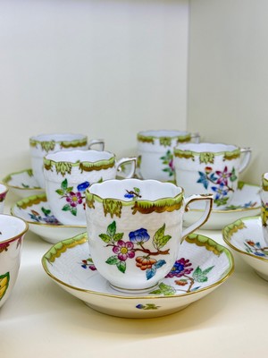 HEREND QUEEN VICTORIA 709 FORM COFFEE CUP AND SAUCER