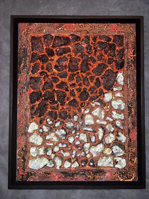  Birth of Mariana  Original Art - Haunted Piece Acrylic Resin Rock Volcanic Dust