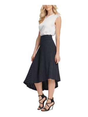 

DKNY Женская темно-синяя юбка миди в тонкую полоску Размер, Navy