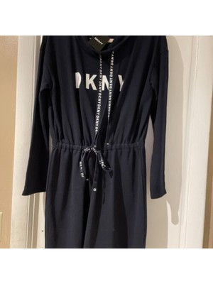 

Женское темно-синее платье-толстовка DKNY с длинными рукавами и вырезом-трубой, размер, Navy