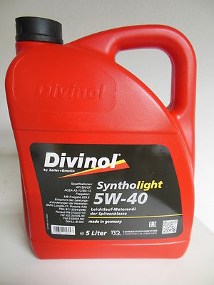 Divinol 5W-40 Syntholight Motoröl Hochleistungsleichtlauföl VW BMW öl Audi 5 L