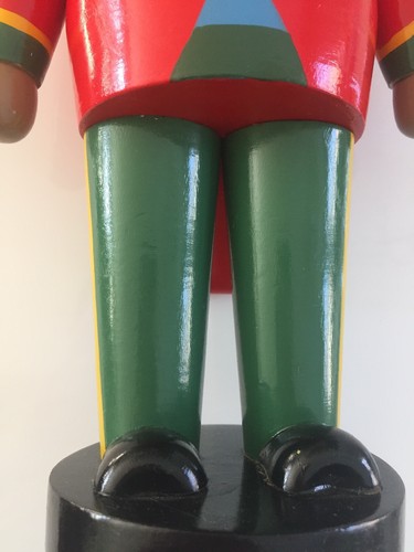 Soldier Bear Wooden Nutcracker Red Blue Green By GEAR Great Condition 13.75”