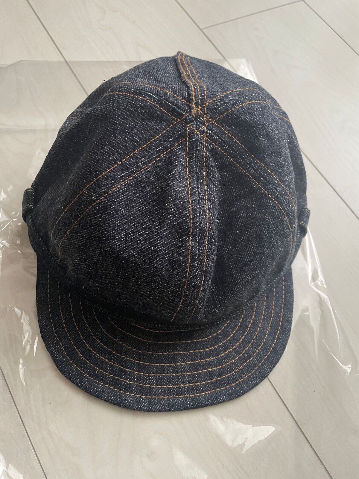 SAMURAI JEANS 15OZ Denim Work Cap Indigo OTOKOGI Free model SAMURAI JEANS 15OZ Denim Work Cap Indigo OTOKOGI Free model