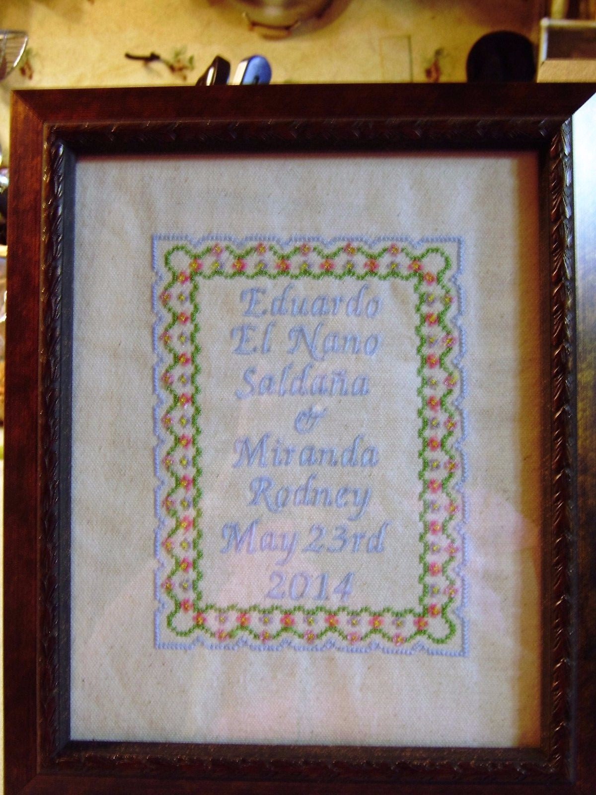 Suitable for framing embroidery personalized wall hanging, wedding, monograms...