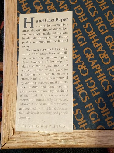 Framed Hand Cast Paper Art -mixed media - signed - FINAL LISTING