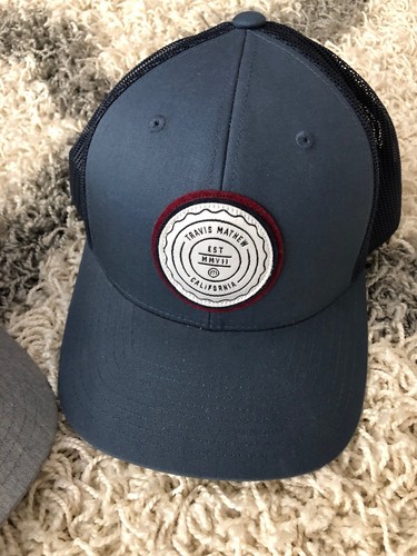 Lot Of 2 Travis Mathew Golf Trucker Hats Gray Blue Adjustible Mens