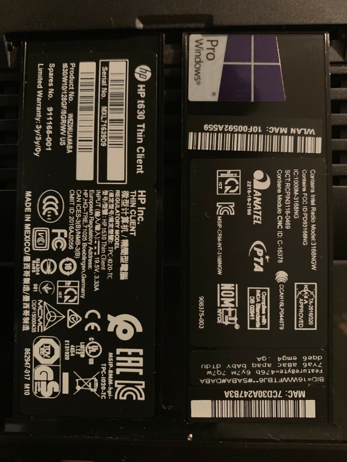 HP T630 Thin Client, Windows 10/Radeon7/128GB SSD/8GB RAM W5Z06UA