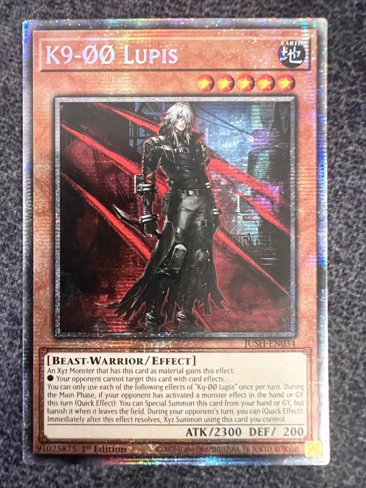 遊戯王 JUSH-EN034 Ｋ９−００号 ルプス K9-00 Lupis (英語版 1st Edition スターライトレア) Justice Hunters Yugioh K9-00 Lupis JUSH-EN034 Starlight Rare 1st Edition NM