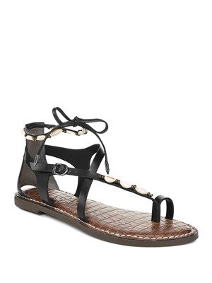

Женские кожаные сандалии SAM EDELMAN Black Tie Shell Garten с миндалевидным носком, размер 5,5 м, Черный, G4936M1