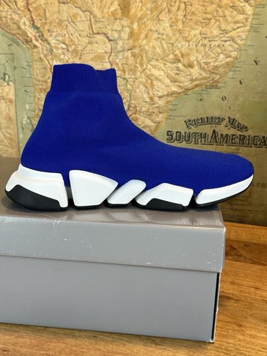 BALENCIAGA BALENCIAGA SPEED 2.0 KNIT SOCK SNEAKER BLUE 617239 SZ 43