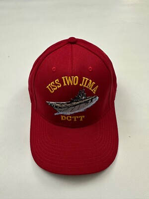The Corps USS Iwo Jima DCTT Logo Red Baseball Cap Hat One Size