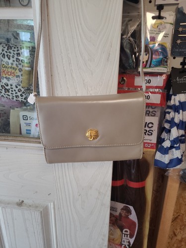 vintage Ganson silver Long Strap small purse with gold