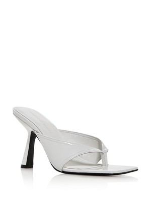 

SIGERSON MORRISON Женские белые сандалии Kaliska Flare Slip On Leather Thong, Белый, SMKALISKA