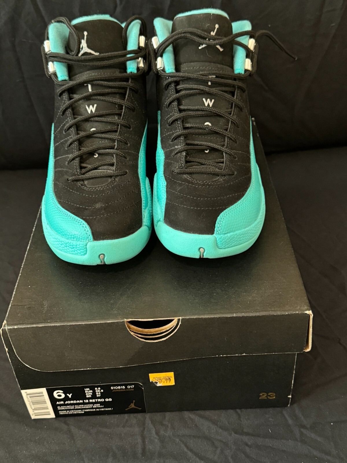 Nike Air Jordan 12 Retro (GG) JADE 510815-017 SZ 6Y Women