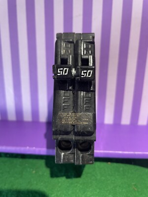 A250 Challenger / Sylvania Circuit Breaker 2 pole 50 Amp Thin CLIPS SHIPS FREE
