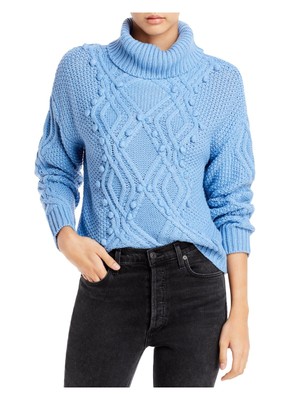 

CLICHE Женский синий свитер с высоким воротником и длинными рукавами