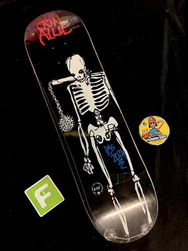 RARE SIGNED FOS Jon Allie Skeleton Skateboard Deck Zero