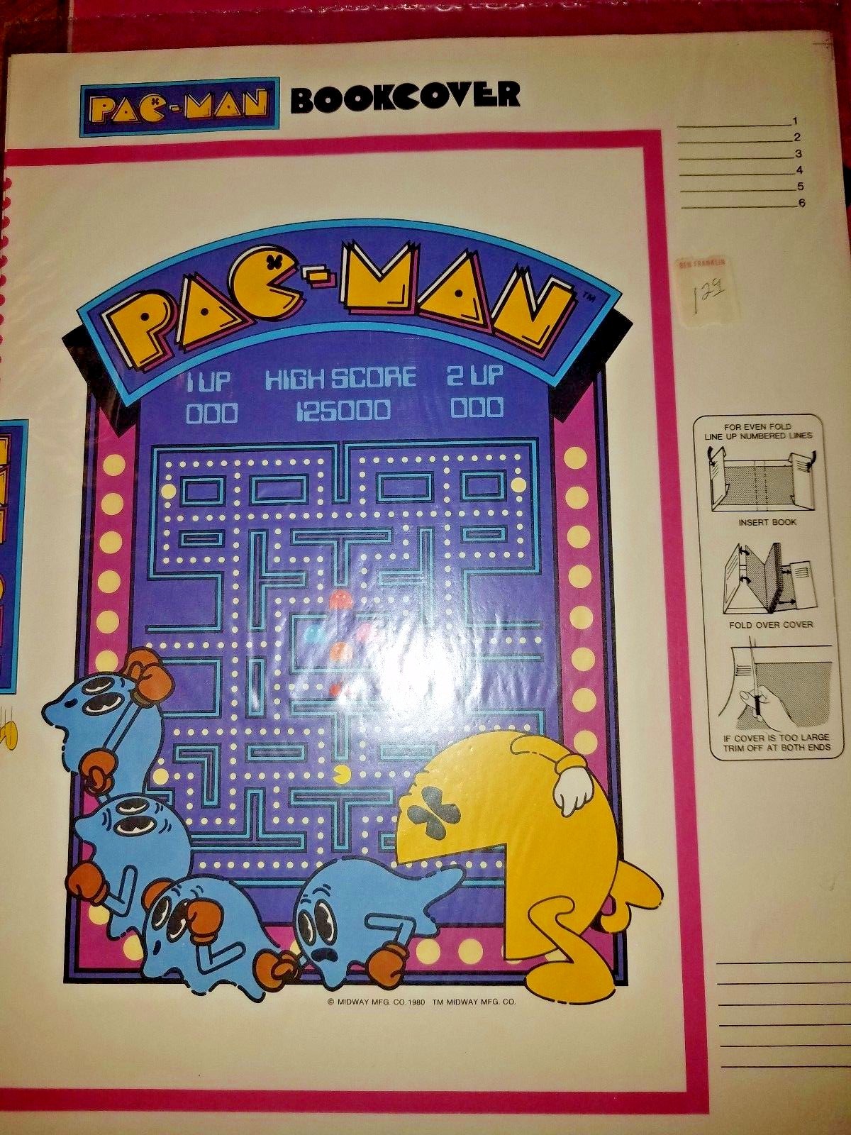 1980 Pac Man NOS Book covers Pacman 14 1/4
