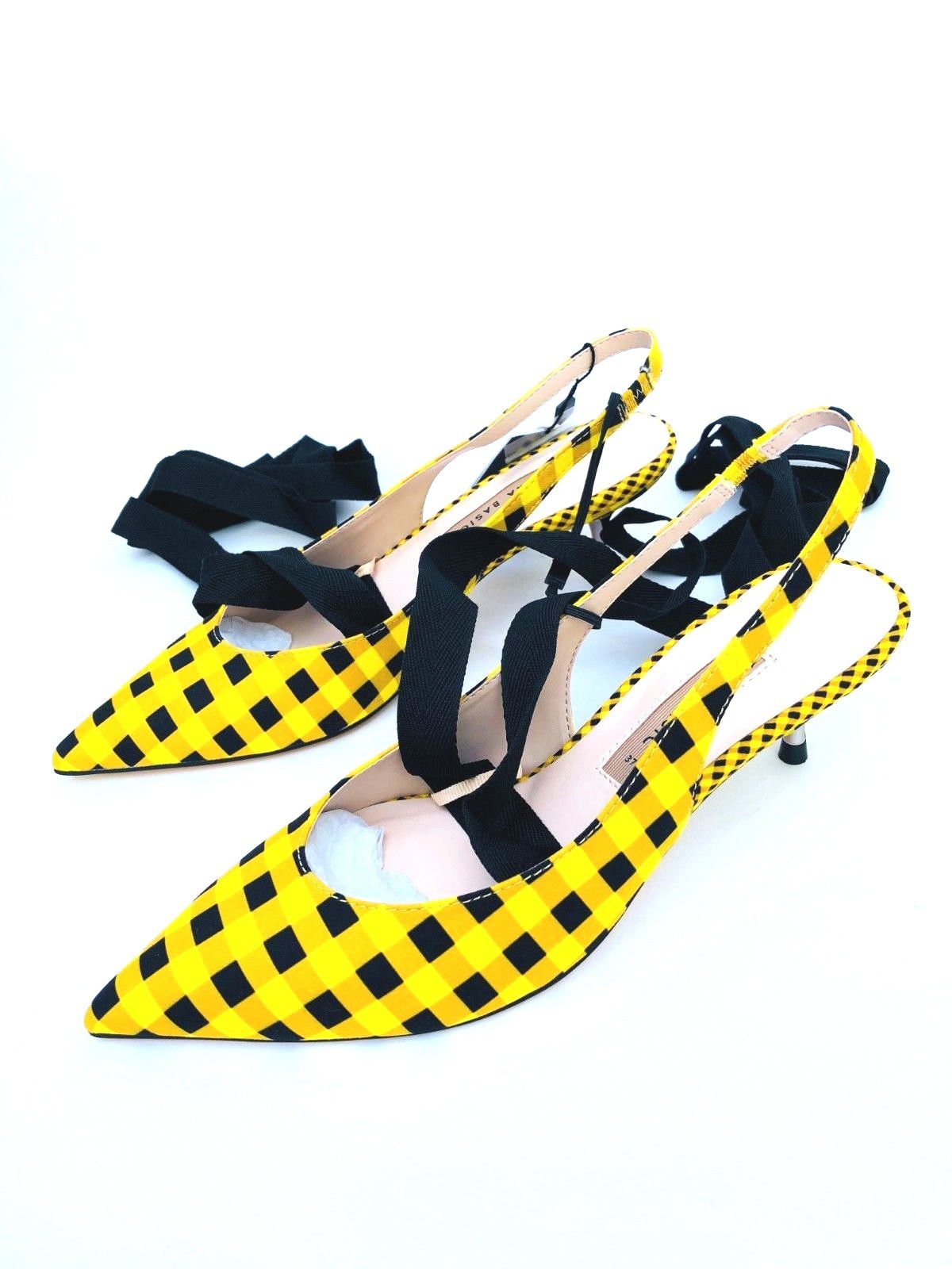 yellow gingham shoes