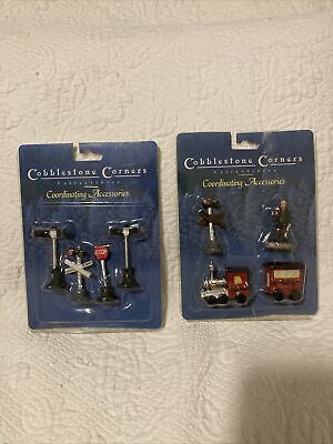 New In Package Cobblestone Corners Trains Christmas Village Accessories