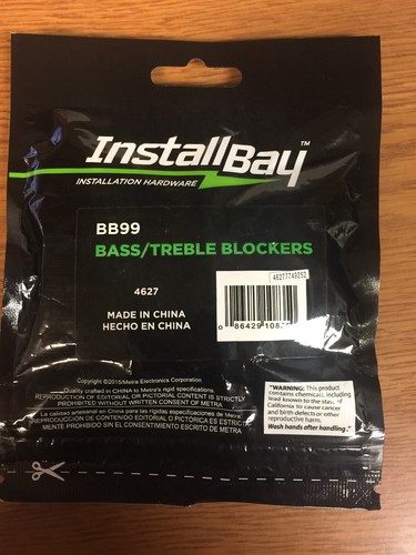 Install Bay BB99 Bass/Treble Blockers, Non-Polar 10% for 5.25