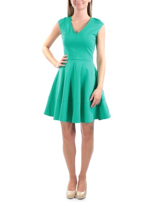 

Женское зеленое платье длиной выше колена BAR III без рукавов + расклешенное платье. Размер, Зеленый