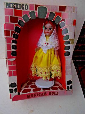 Vintage 195039s 9quot Spanish Mexican Senorita Doll w Veil