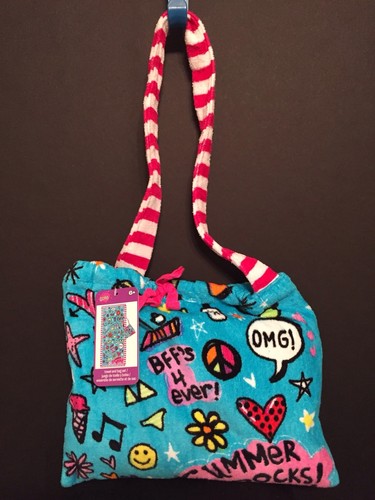 BEACH TOWEL IN A BAG GIFT SUMMER ROCKS GIRL POOL FUN PARTY