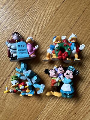 Lot of 4 Vintage Mickey s Christmas Carol  PVC Mini Figures By Applause 1980 s