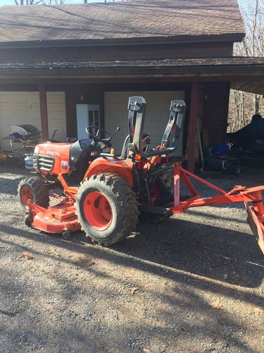 Kubota B7510 4X4 4WD HST Diesel Tractor 60” Deck Snow Blade And Rear Blade