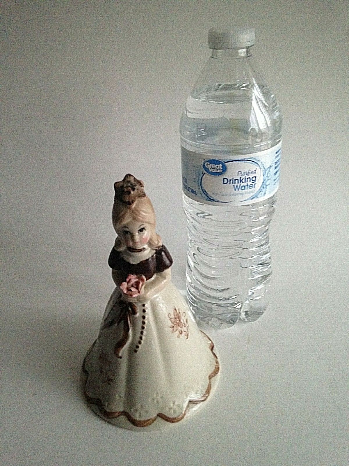 Vintage Ceramic Girl Bell Of The Ball Beige Brown 7