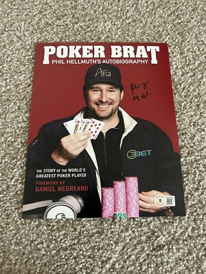 PHIL HELLMUTH Signed Autographed 8x10 Photo WSOP POKER BRAT BAS BECKETT C
