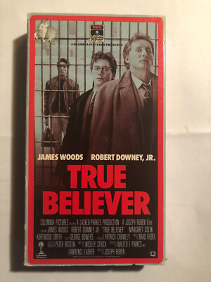 True Believer VHS James Woods, Robert Downey Jr. RCA Columbia 1989