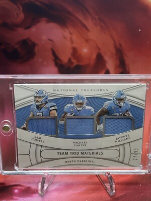 2022 Panini NT Trio Patch 77/99 / Sam Howell / Michael Carter / Javonte Williams
