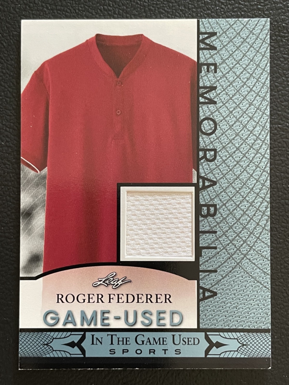 2024 Leaf In The Game Used Memorabilia Blue Roger Federer Jersey