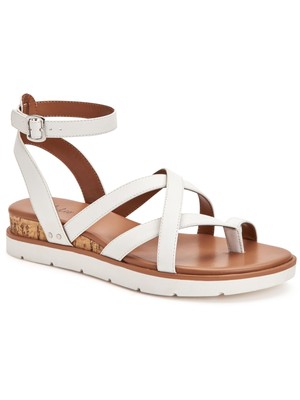 

STYLE - COMPANY Белые женские гладиаторские босоножки Darlaa на танкетке с пряжкой, 10 м, Белый, 10012585000