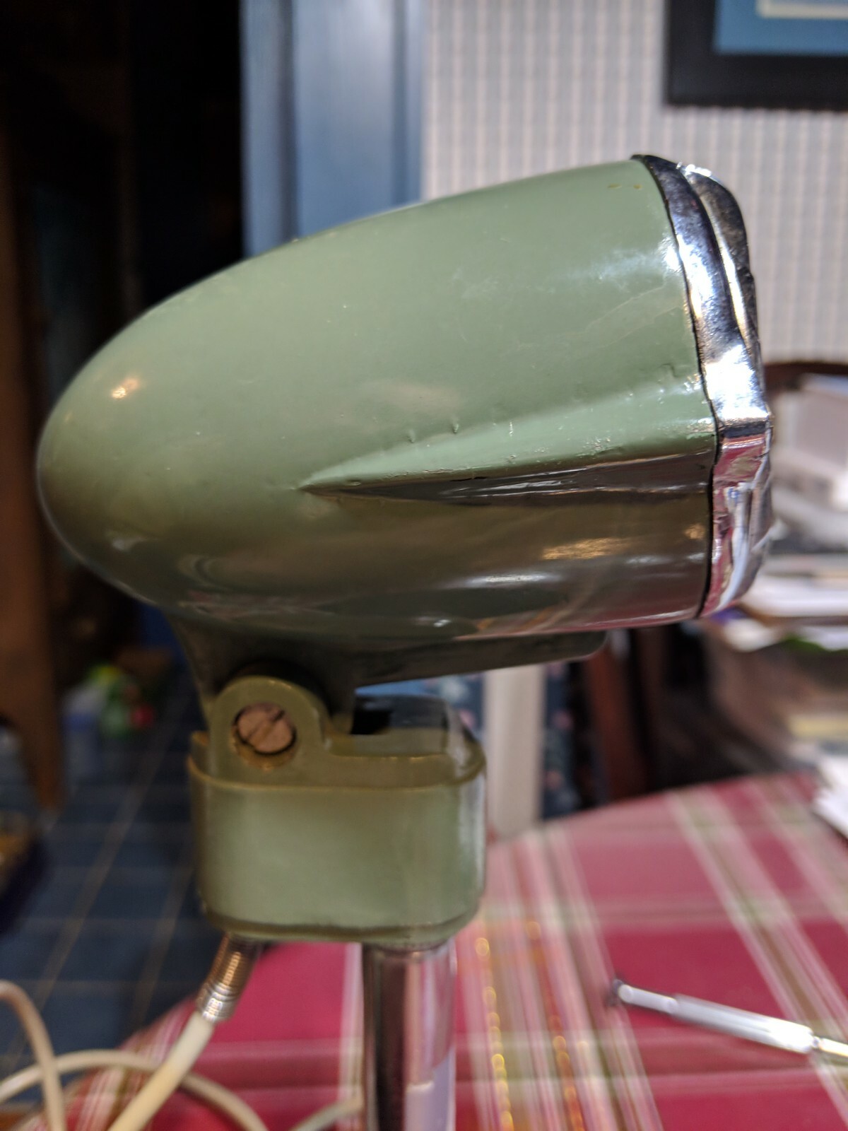 Vintage OLSON Bullet Mic Microphone With Snyder Stand Mint Untested Harmonica