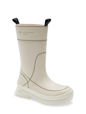 STELLAMCCARTNEY Женские сапоги цвета слоновой кости Utility Lug Sole Trace Round Toe Boots 41