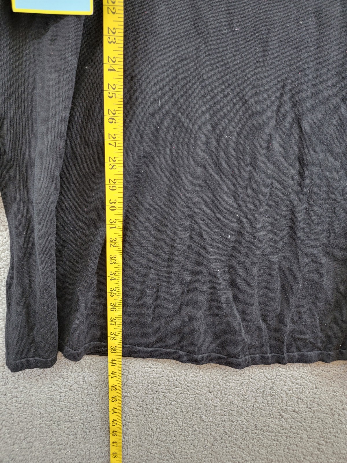 CeCe Ruffle Trim Sweater Dress Women's XL Black/White Crew Neck Pullover L/S - Picture 8 of 15