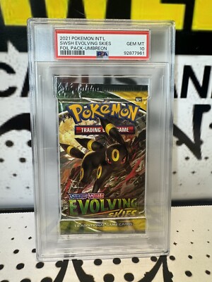 2021 Pokemon Evolving Skies Factory Sealed Umbreon Pack Foil Graded PSA 10 Gem