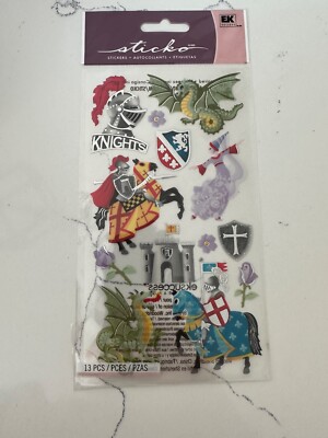 Sticko Autocollant Medieval Times ~ Knights Dragon Shield Queen Castle Flowers
